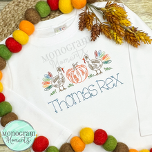 Load image into Gallery viewer, Scribble Turkey Pumpkin - SKETCH EMBROIDERY