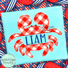 Load image into Gallery viewer, Crab Name Plate- BEAN APPLIQUE