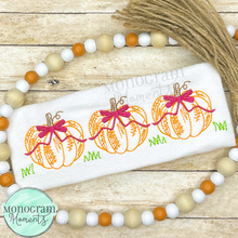 Load image into Gallery viewer, Girl's Scribble Pumpkins Trio - SKETCH EMBROIDERY