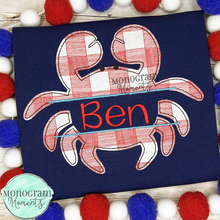 Load image into Gallery viewer, Crab Name Plate- BEAN APPLIQUE