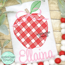 Load image into Gallery viewer, Girl's Gingham Apple - SKETCH EMBROIDERY