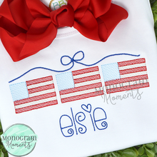 Load image into Gallery viewer, Girl's American Flags- SKETCH EMBROIDERY