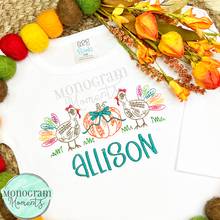 Load image into Gallery viewer, Girl's Scribble Turkey Pumpkin - SKETCH EMBROIDERY