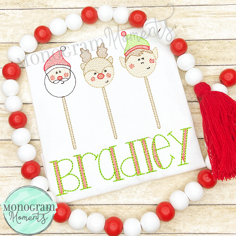 Boy's Christmas Lollipops - SKETCH EMBROIDERY