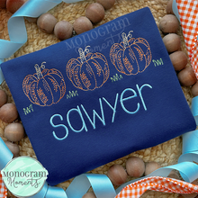 Load image into Gallery viewer, Scribble Pumpkins Trio - SKETCH EMBROIDERY