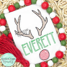Load image into Gallery viewer, Reindeer Nameplate - SKETCH EMBROIDERY