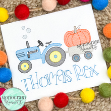 Load image into Gallery viewer, Vintage Tractor &amp; Pumpkin - SKETCH EMBROIDERY
