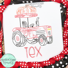 Load image into Gallery viewer, Scribble Tractor & Pumpkin - SKETCH EMBROIDERY