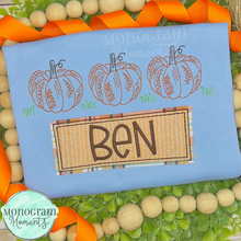 Load image into Gallery viewer, Scribble Pumpkins Trio - SKETCH EMBROIDERY
