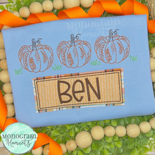 Load image into Gallery viewer, Scribble Pumpkins Trio - SKETCH EMBROIDERY
