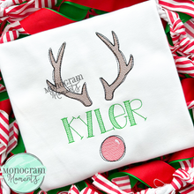 Load image into Gallery viewer, Reindeer Nameplate - SKETCH EMBROIDERY