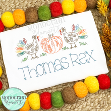 Load image into Gallery viewer, Scribble Turkey Pumpkin - SKETCH EMBROIDERY