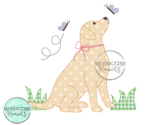 Load image into Gallery viewer, Girl's Lab & Butterflies - BEAN APPLIQUE