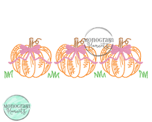 Load image into Gallery viewer, Girl&#39;s Scribble Pumpkins Trio - SKETCH EMBROIDERY
