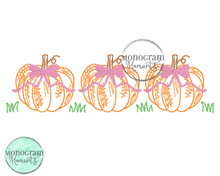 Load image into Gallery viewer, Girl's Scribble Pumpkins Trio - SKETCH EMBROIDERY