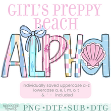 Load image into Gallery viewer, Girl's Preppy Beach Alpha