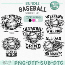 Load image into Gallery viewer, Travel Baseball PNG Bundle – 5 Design Set