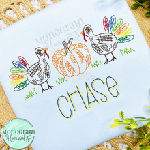 Load image into Gallery viewer, Scribble Turkey Pumpkin - SKETCH EMBROIDERY
