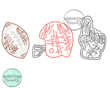 Load image into Gallery viewer, Sribble Football Trio - SKETCH EMBROIDERY