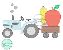 Load image into Gallery viewer, School Vintage Tractor - SKETCH EMBROIDERY
