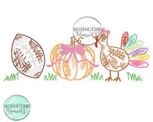 Load image into Gallery viewer, Girl's Scribble Fall Trio - SKETCH EMBROIDERY