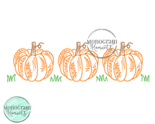 Load image into Gallery viewer, Scribble Pumpkins Trio - SKETCH EMBROIDERY
