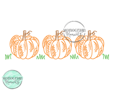 Load image into Gallery viewer, Scribble Pumpkins Trio - SKETCH EMBROIDERY