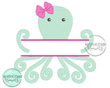 Load image into Gallery viewer, Girl's Octopus Name Plate - SKETCH EMBROIDERY