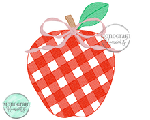 Load image into Gallery viewer, Girl's Gingham Apple - SKETCH EMBROIDERY