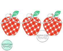 Load image into Gallery viewer, Girl's Gingham Apples - SKETCH EMBROIDERY