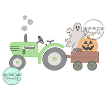 Load image into Gallery viewer, Halloween Tractor - SKETCH EMBROIDERY