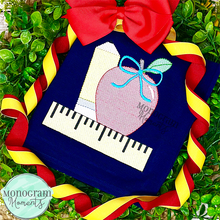 Load image into Gallery viewer, Girl's Pencil, Apple, & Ruler - SKETCH EMBROIDERY