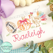 Load image into Gallery viewer, Girl's Scribble Fall Trio - SKETCH EMBROIDERY