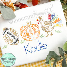 Load image into Gallery viewer, Scribble Fall Trio - SKETCH EMBROIDERY