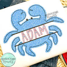 Load image into Gallery viewer, Crab Name Plate- BEAN APPLIQUE