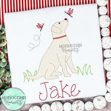 Load image into Gallery viewer, Lab & Dragonflies- SKETCH EMBROIDERY