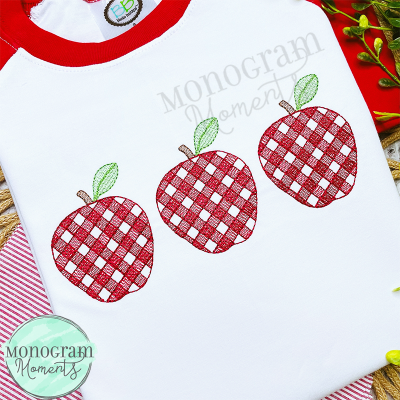 Gingham Apples - SKETCH EMBROIDERY