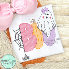 Load image into Gallery viewer, Girl's Halloween Boo- SKETCH EMBROIDERY