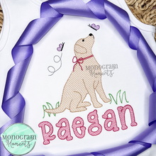 Load image into Gallery viewer, Girl's Lab & Butterflies- SKETCH EMBROIDERY