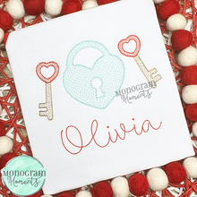 Load image into Gallery viewer, Heart Lock & Key - SKETCH EMBROIDERY
