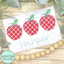 Load image into Gallery viewer, Girl's Gingham Apples - SKETCH EMBROIDERY