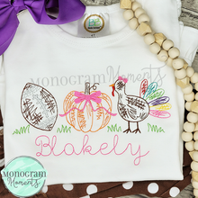 Load image into Gallery viewer, Girl's Scribble Fall Trio - SKETCH EMBROIDERY