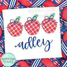 Load image into Gallery viewer, Girl's Gingham Apples - SKETCH EMBROIDERY