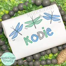 Load image into Gallery viewer, Dragonflies - SKETCH EMBROIDERY