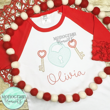 Load image into Gallery viewer, Heart Lock & Key - SKETCH EMBROIDERY