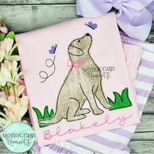 Load image into Gallery viewer, Girl's Lab & Butterflies - BEAN APPLIQUE