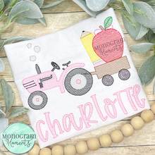 Load image into Gallery viewer, Girl&#39;s School Vintage Tractor - SKETCH EMBROIDERY
