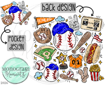 Load image into Gallery viewer, Fun Baseball - Pocket & Back - Royal Blue/Orange