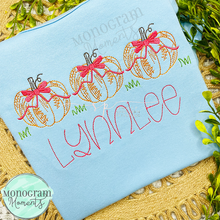Load image into Gallery viewer, Girl's Scribble Pumpkins Trio - SKETCH EMBROIDERY