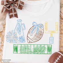 Load image into Gallery viewer, Girl's Powder Blue Football Scribble